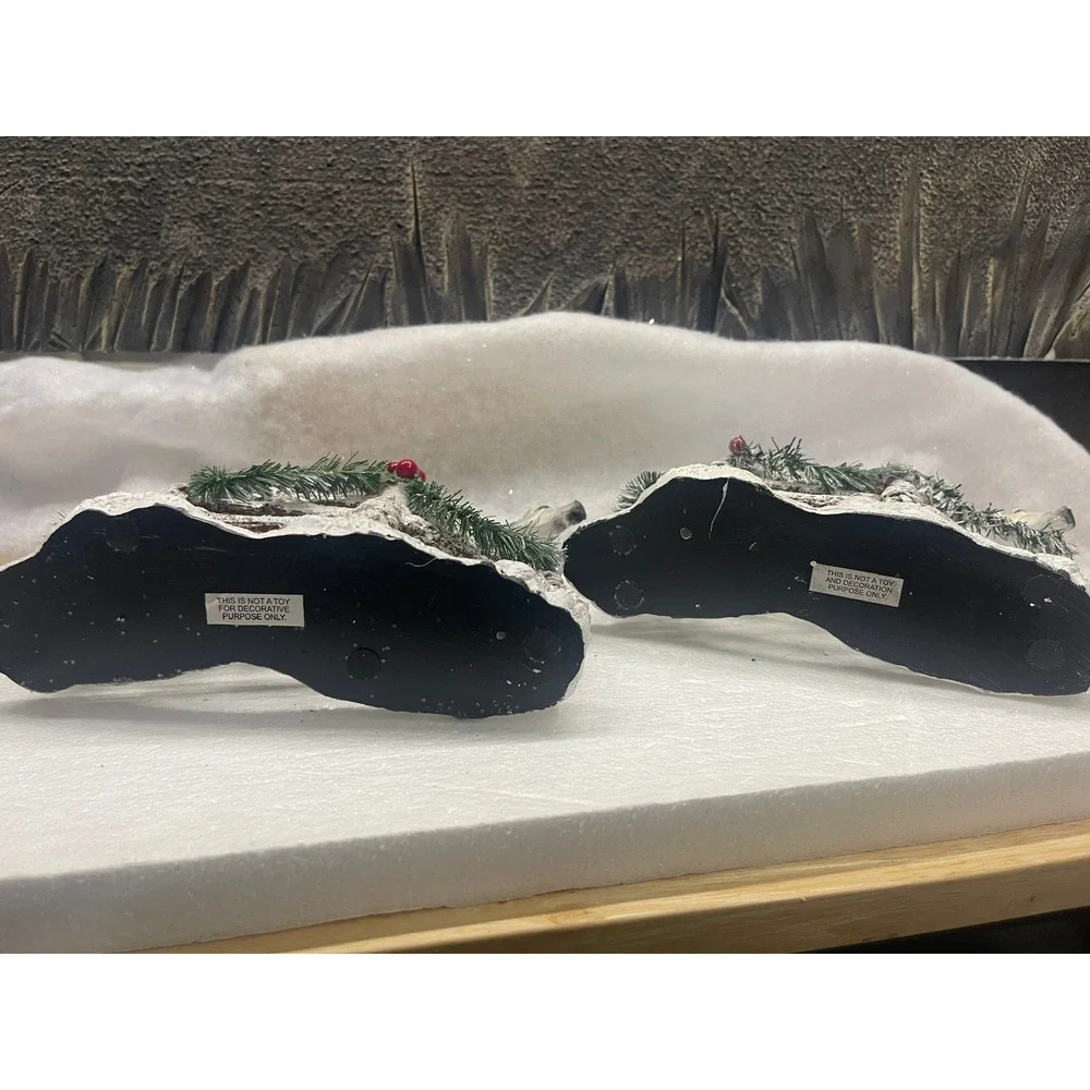 Collections Etc Majestic White Holiday Winter Horse Figurines Mantel Set of 2